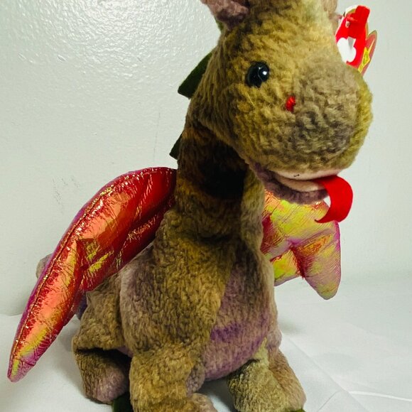 VNTG "SCORCH" 1998 Magical Mystery Dragon With Wings Ty Beanie Baby 7" MWMT - Picture 5 of 7